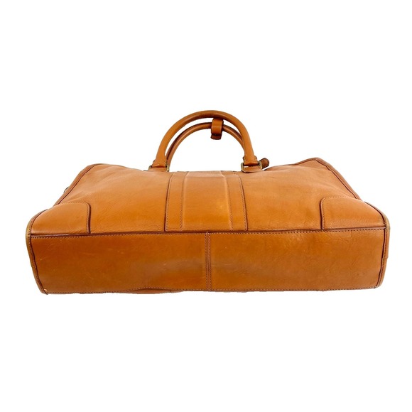 Coach Heritage Leather Briefcase British Tan Brown Sleek, Detachable Strap, Fine - Picture 9 of 13